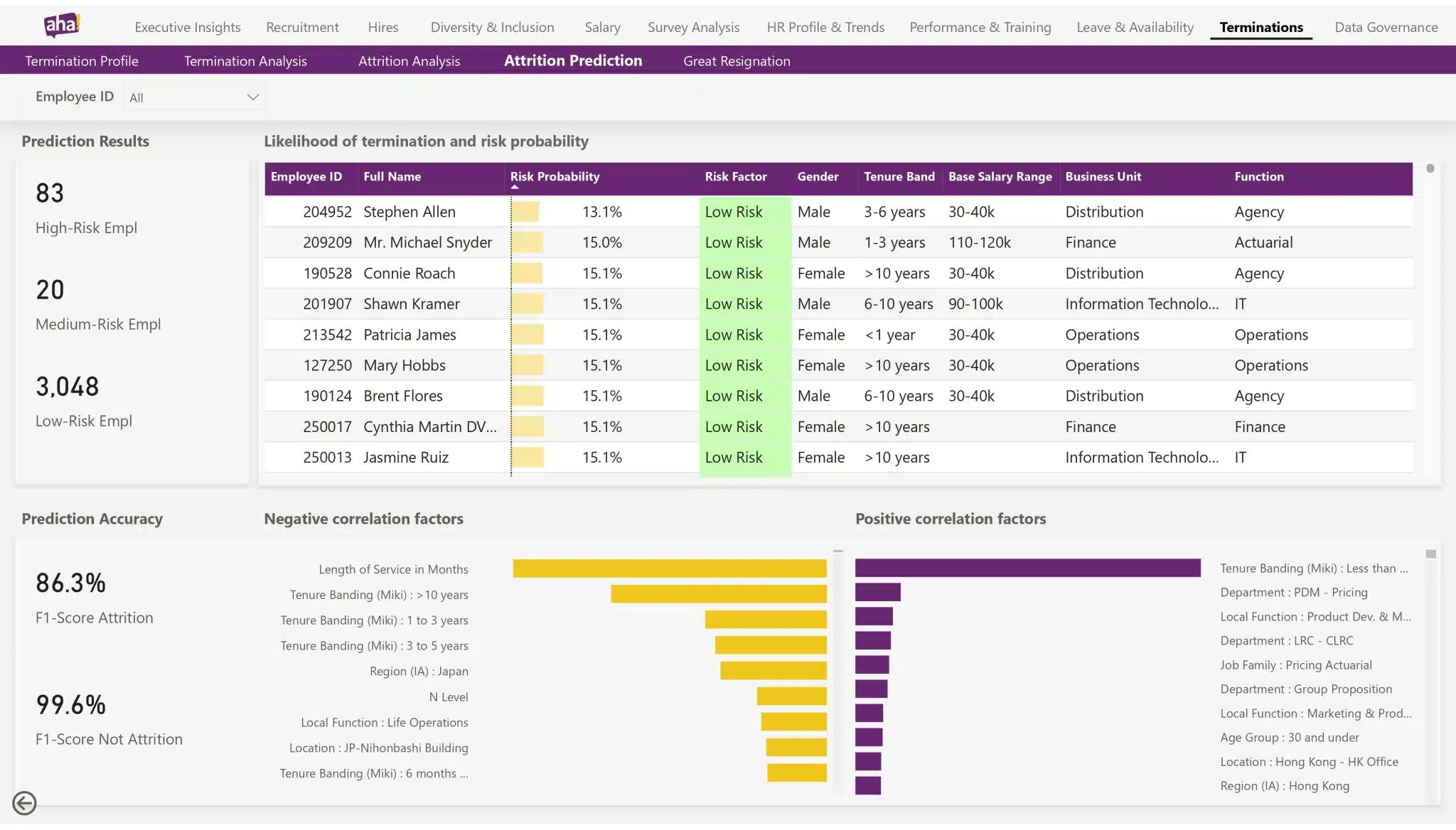 screenshot of Agile HR Analytics